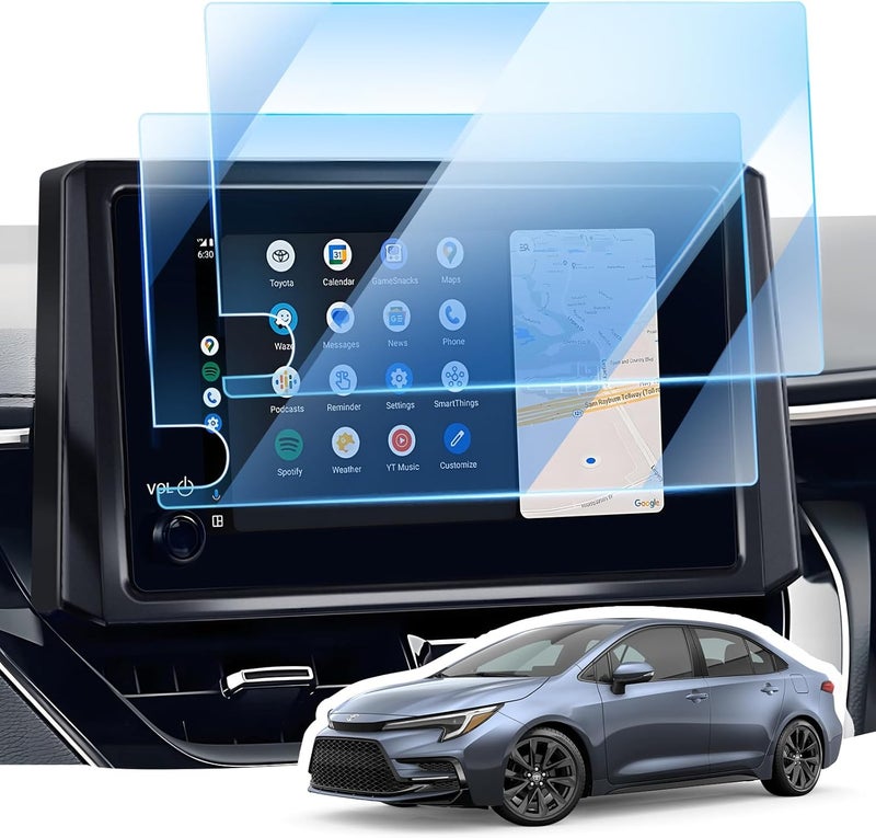 LANGBEAN 2 PC Screen Protector Compatible With 2023 2024 Toyota Corolla/Corolla Cross /RAV4 LE XLE, 8 Inch HD Clear Navigation Display Tempered Glass for Corolla Accessories - Image 1
